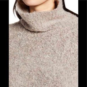 NWT Nordstrom TREASURE & BOND Boucle Funnel Neck Sweater Tunic Grey Taupe Small